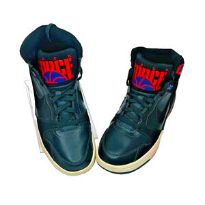 Nike Shoes Mens 11.5 Mach Force Athletic Sneakers Black Leather Mid 525312-001